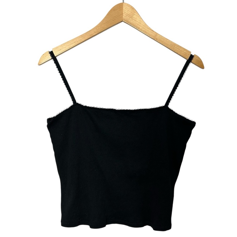 H&M | Black Cropped Ribbed Tank Top